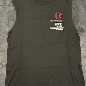 UFC Black Tank Top with Red and White Logo